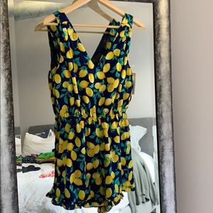 Lemon open back romper